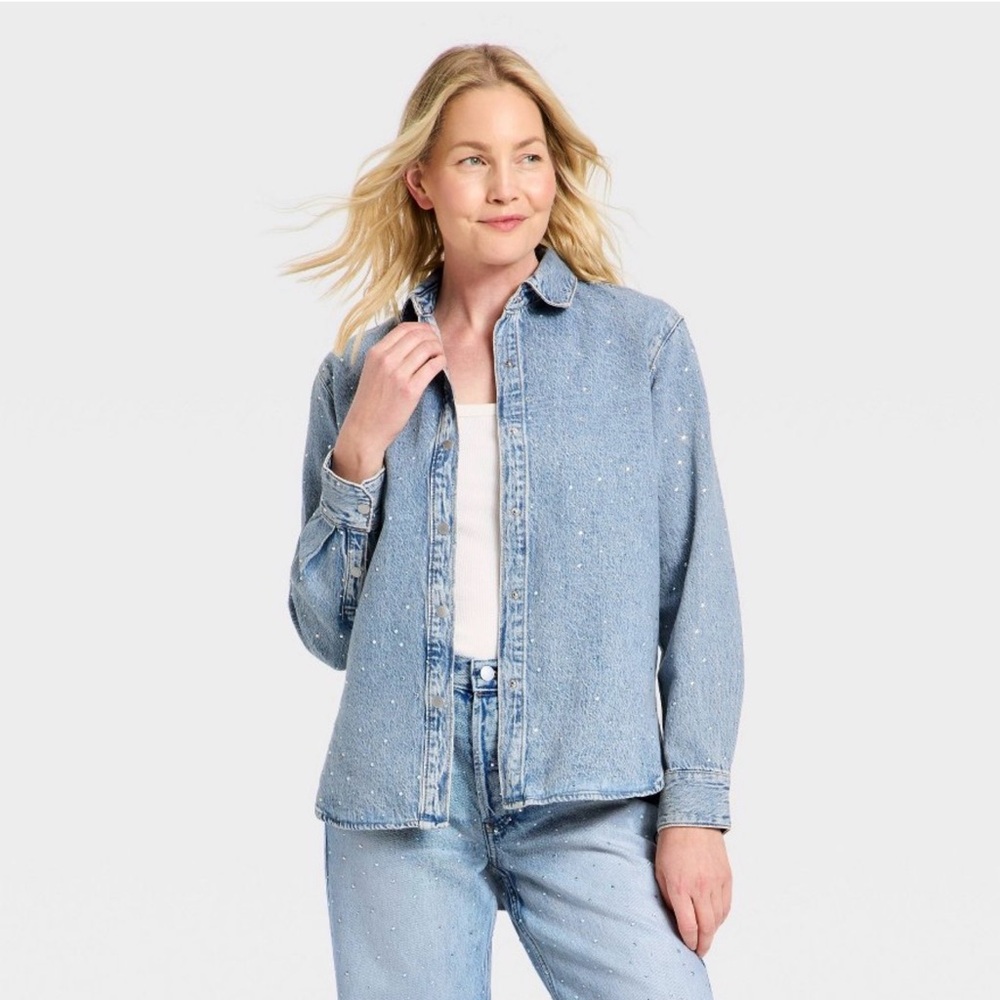 Blue Rhinestone Denim Jacket